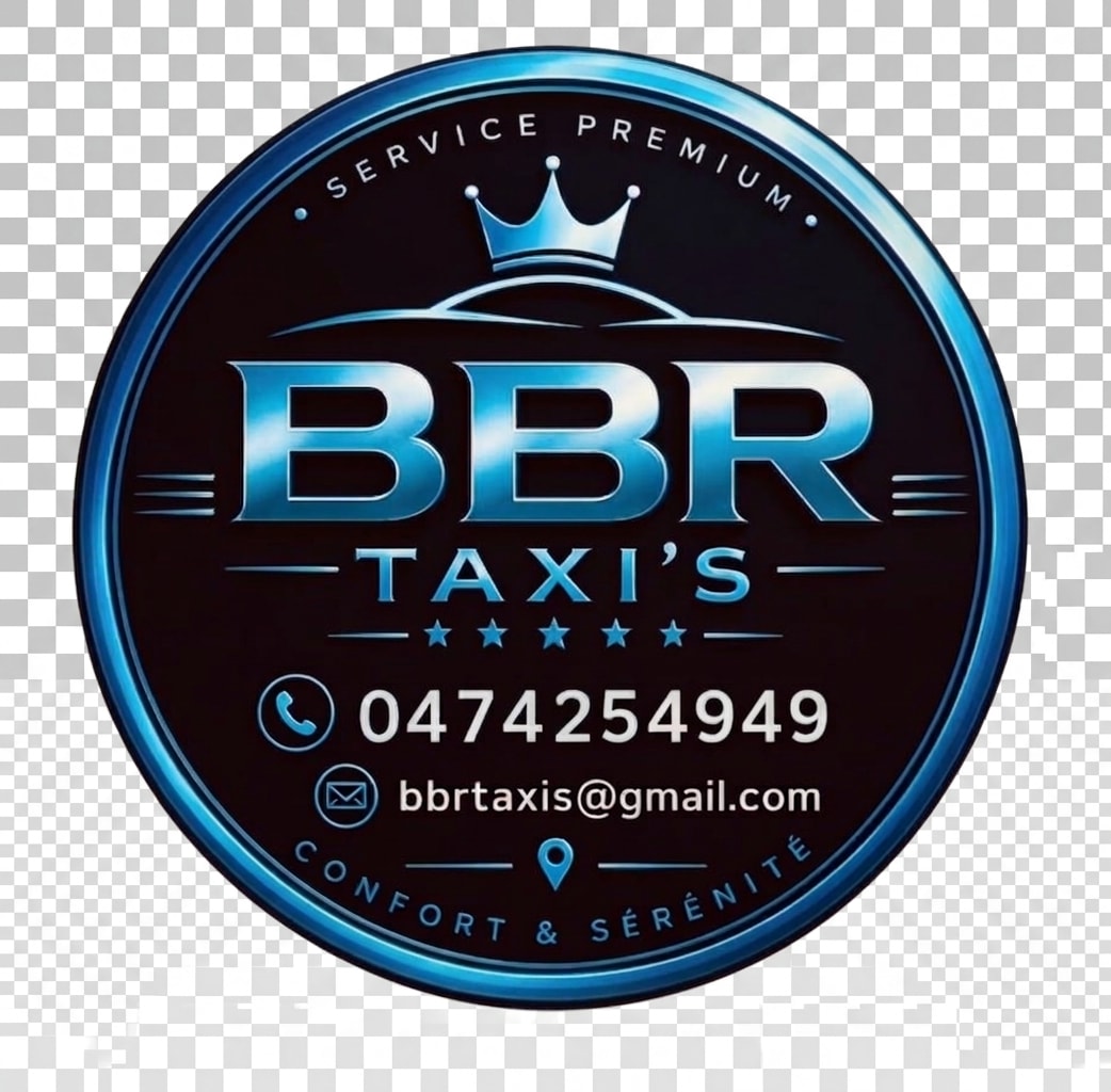Logo BBR Taxi’s : service premium, confort et sérénité. Téléphone 04 74 25 49 49, bbrtaxis@gmail.com.